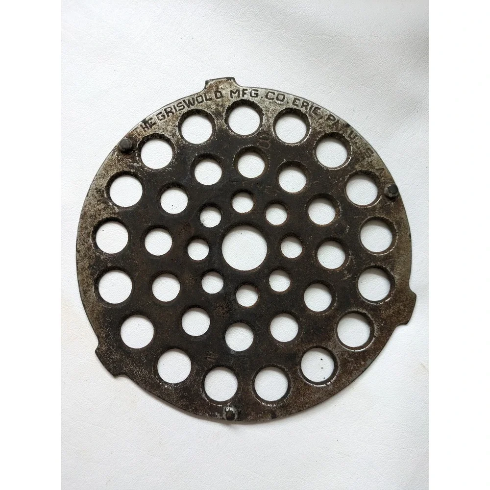 Griswold Nickel Plated Cast Iron Dutch Oven Trivet Size 8 No 206 Unrestored